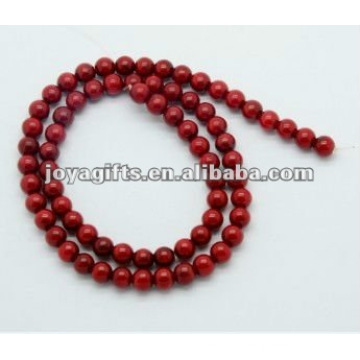 6MM Red Coral Beads Redonda